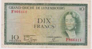 1954 - 10 Franchi - La Sovrana e la Fortezza delle Ardenne