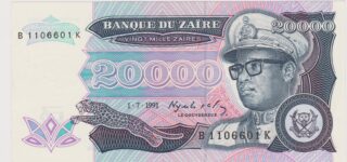 1991 - 20.000 Zaïres - Il Monumento al Potere Monetario