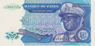 1992 - 200.000 Zaïres - Il Canto del Cigno del Vecchio Zaïre