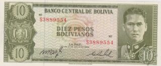 1962 - 10 Pesos Bolivianos - Bolivia