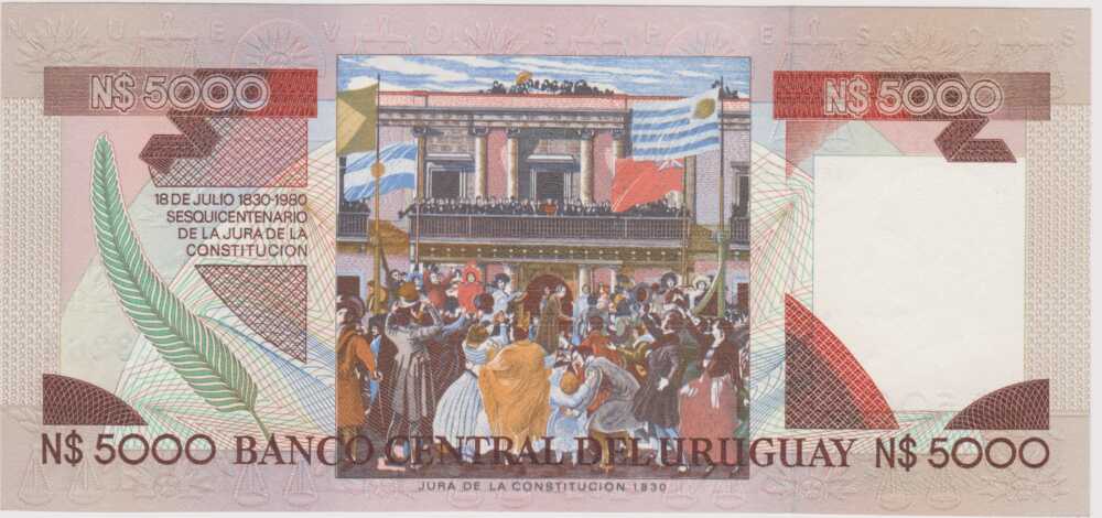 1983 - 5.000 Nuevos Pesos - Uruguay - immagine 2