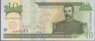 2000 - 10 Pesos Oro - Republica Dominicana