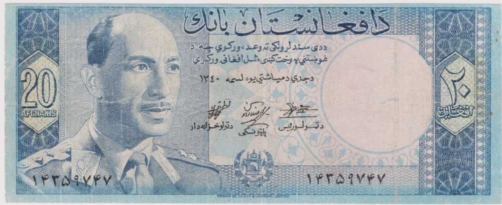 1961 - 20 Afghanis - Afghanistan