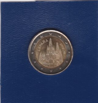 2012 - 2 euro - Cattedrale di Burgos . Patrimonio dell'Unesco - Spagna