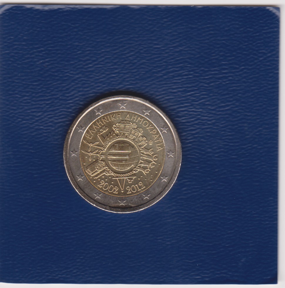 2012 - 2 euro - 10° Anniversario delle banconote e monete in Euro - Grecia