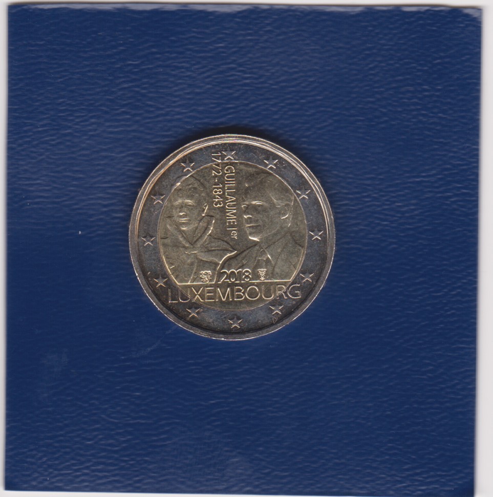 2018 - 2 euro - 175° Anniversario della Morte Granduca Guglielmo I - Lussemburgo