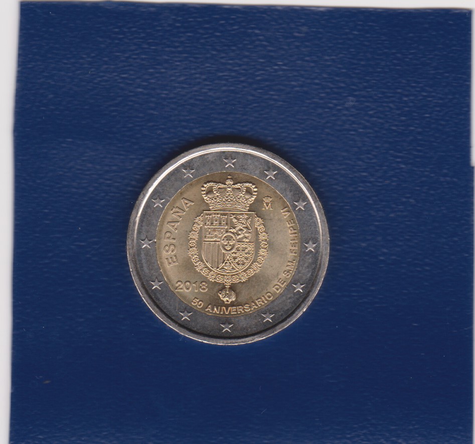 2018 - 2 euro - 50° Compleanno del Re Felipe VI - Spagna