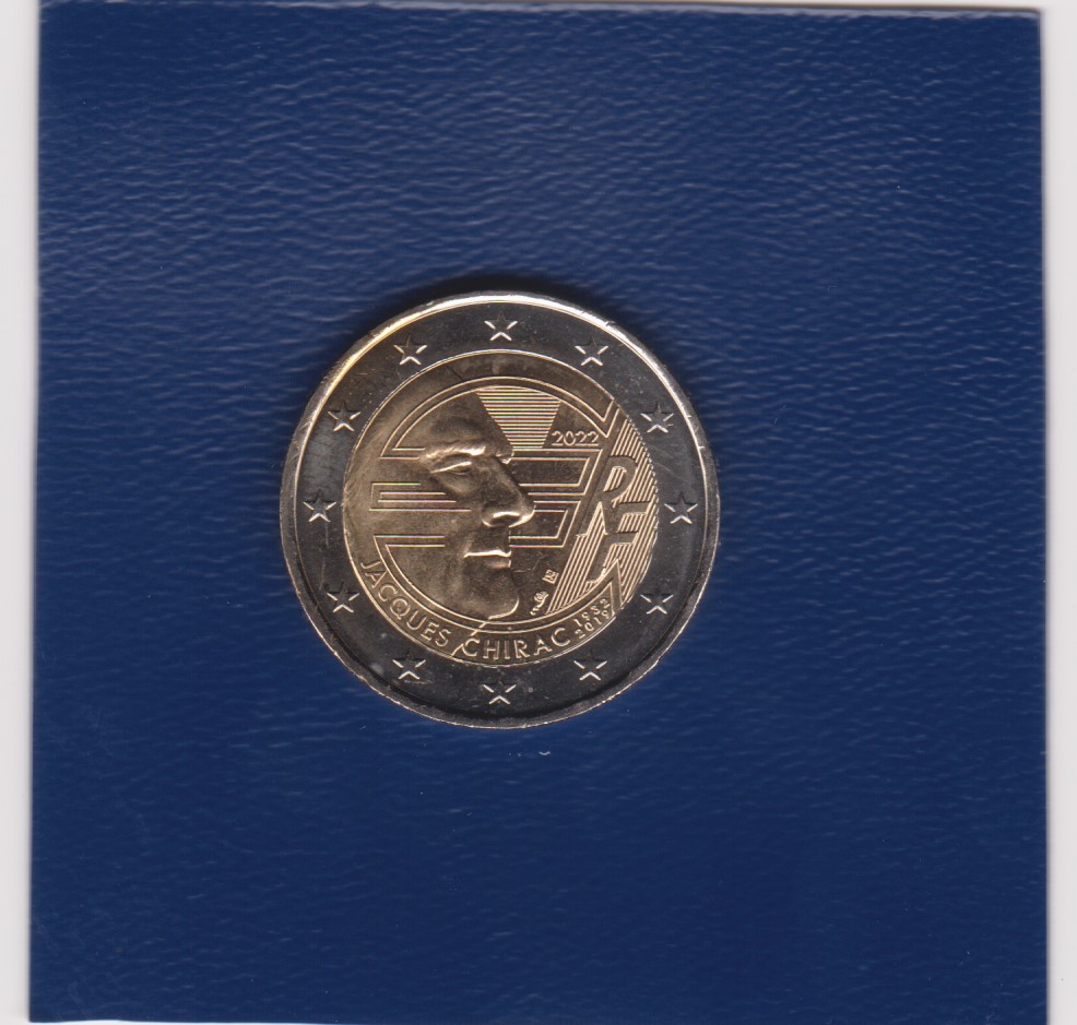 2022 - 2 euro - 90° Anniversario della Nascita di Jacques Chirac - Francia