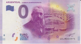 Banconota euro 0 - Argenteuil La Seine et les Impressionnistes - Francia